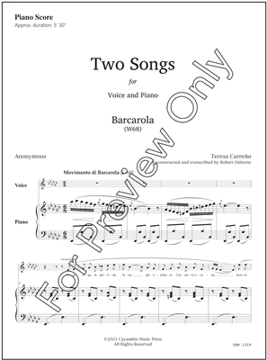 Two Songs, by Teresa Carreno