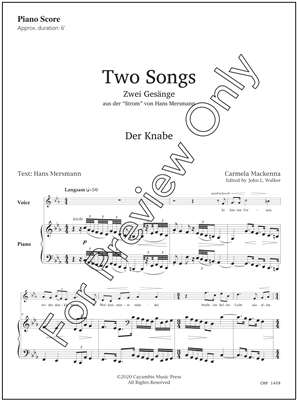 Two Songs, by Carmela Mackenna